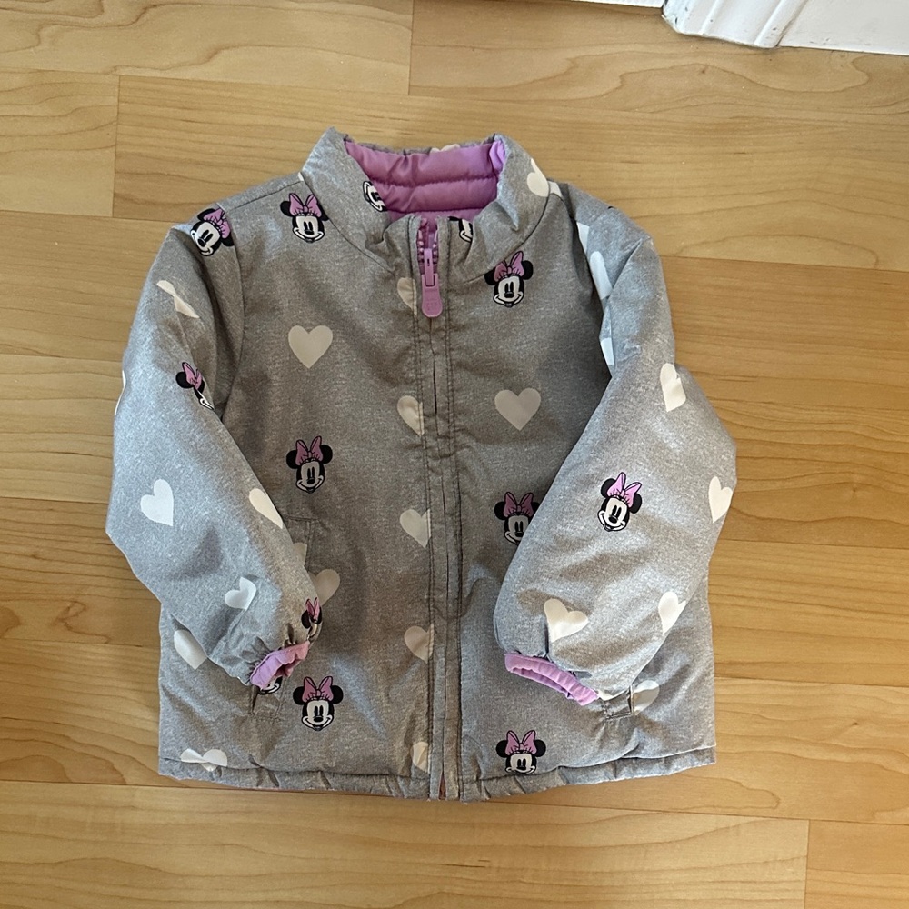GAP Girls Reversible Jacket with Heart and Minnie Mouse Design